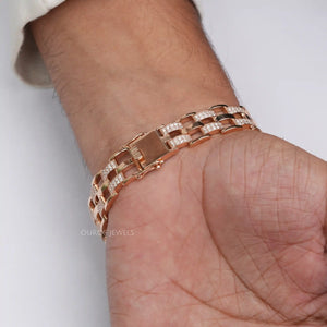 mens gold diamond bracelet