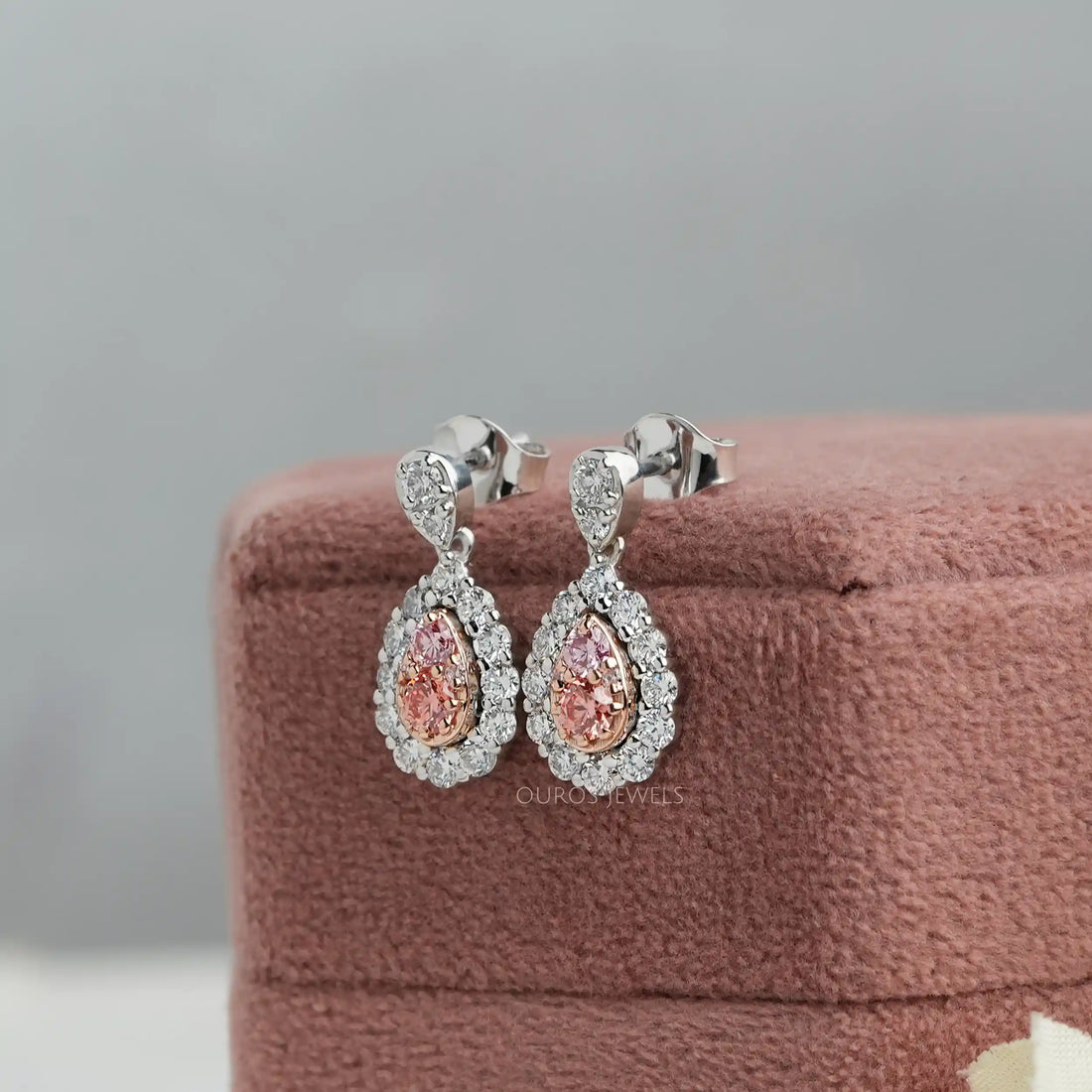 Round Cluster Diamond Halo Drop Dangle Earrings Earrings