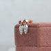 [Pink Teardrop Bezel Set Diamond Earrings]-[Ouros Jewels]