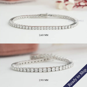 Bracelet en diamants brillants taille ronde respectueux de l'environnement