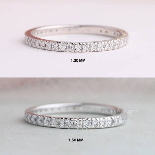 Round Cut Lab Grown Diamond Eternity Band Rings