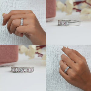 [Collage of Round Cut Diamodn Milgrain Wedding Band]-[Ouros Jewels]