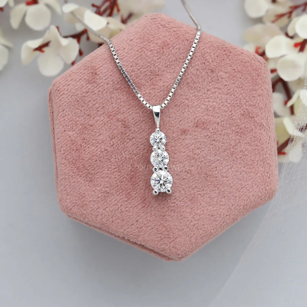 [Three Round Diamond Pendant]-[Ouros Jewels]