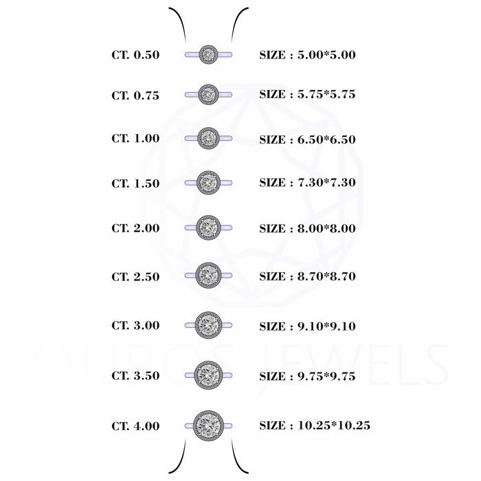 Round Brilliant Cut Halo Diamond Solitaire Engagement Ring