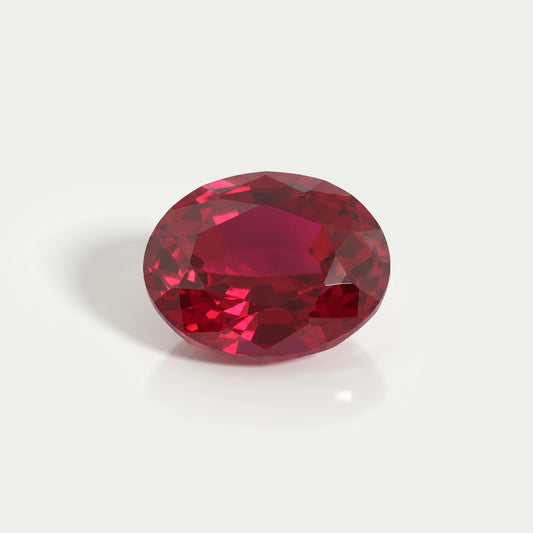 Pierre précieuse de taille ovale en rubis zambien avec diamant certifié IGI
