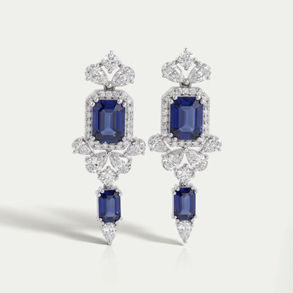 Blue Sapphire Gemstone Drop Earrings Earring