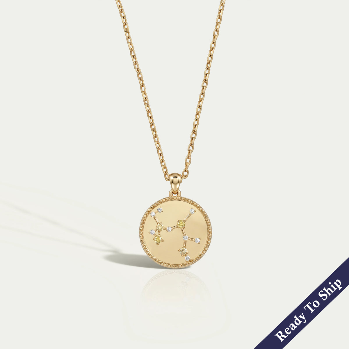Sagittarius Sign Zodiac Yellow Gemstone Pendant Necklaces
