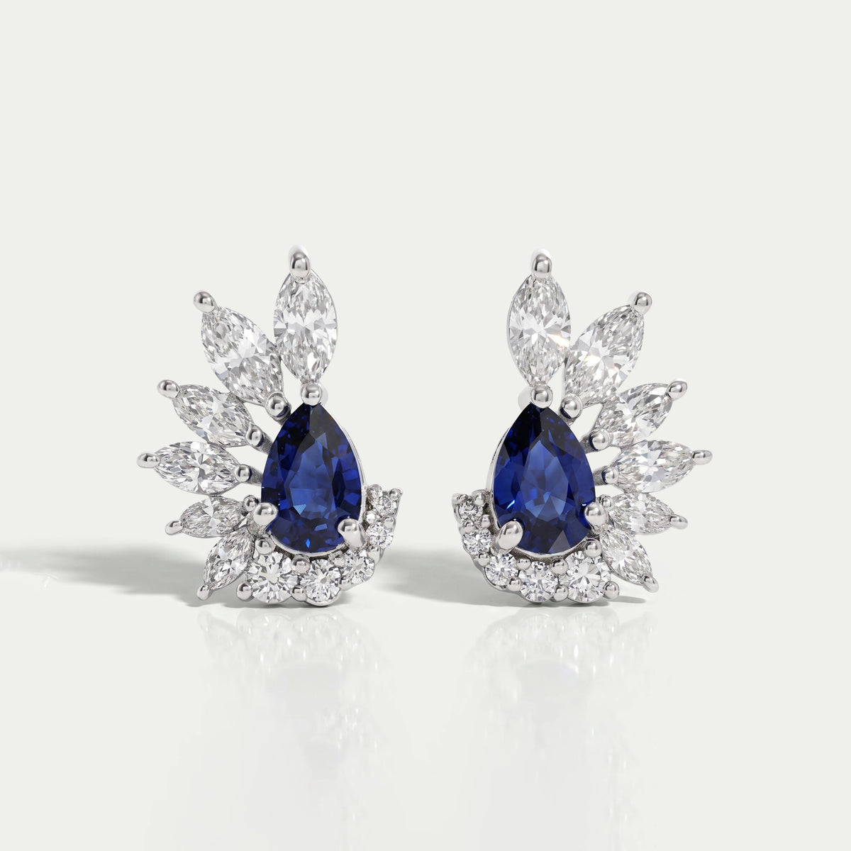 Pear Cut Sapphire Gemstone Stud Earrings Earrings
