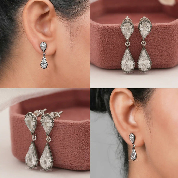 Boucles d'oreilles pendantes et pendantes en forme de poire et de cerf-volant