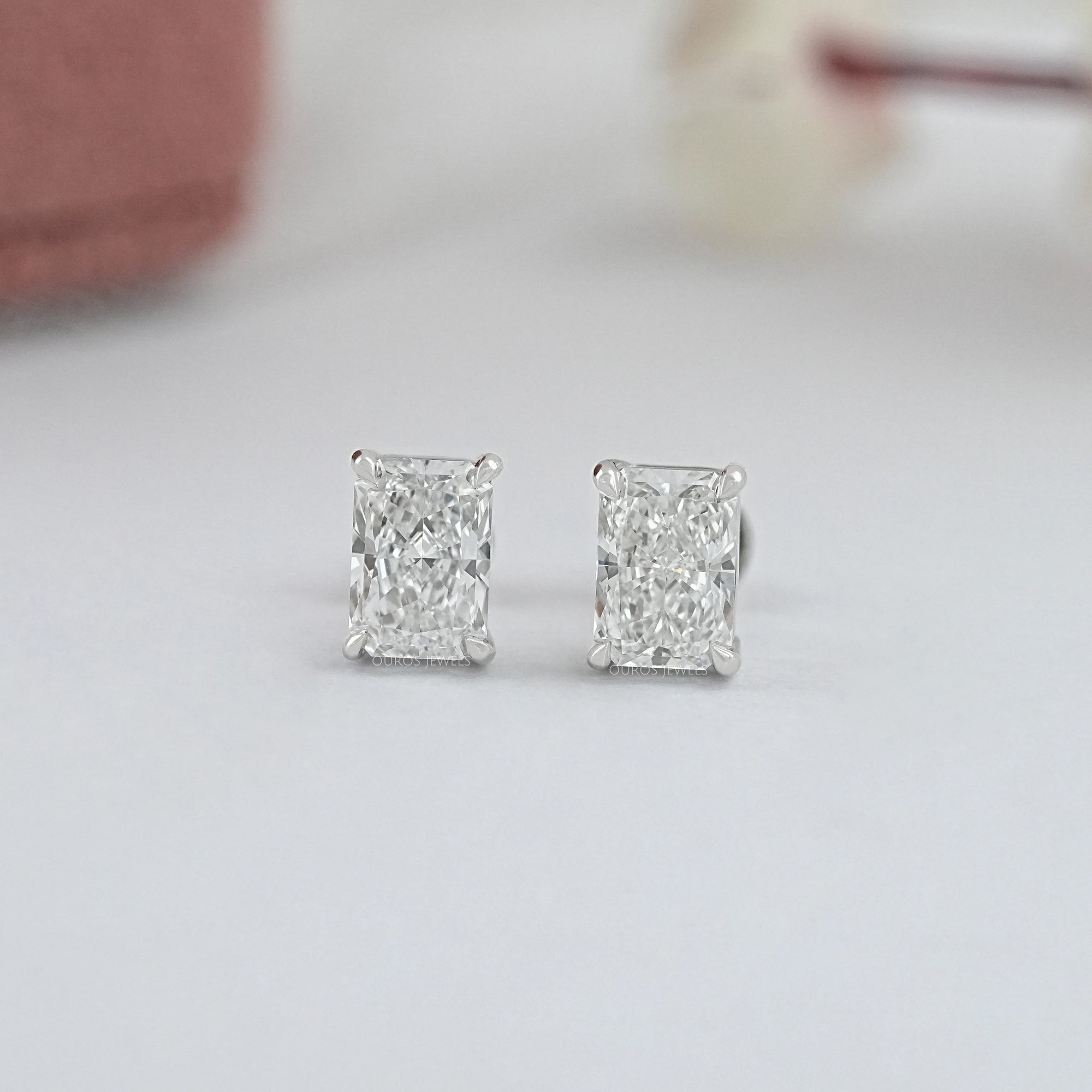 IGI Certified Radiant Cut Lab Grown Diamond Stud Earrings