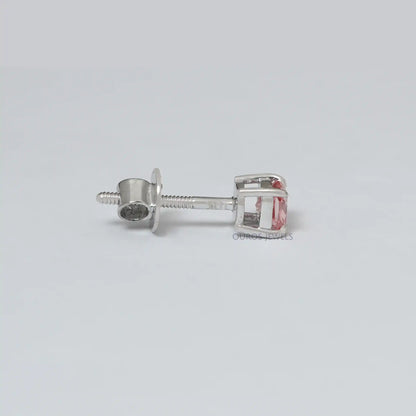 Pink Cushion Cut Single Stud Earring Earring