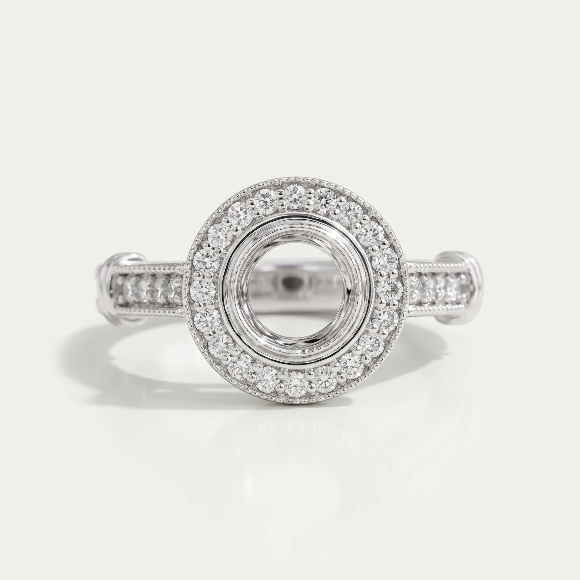 Semi Mount Halo Diamond Engagement Ring Ring