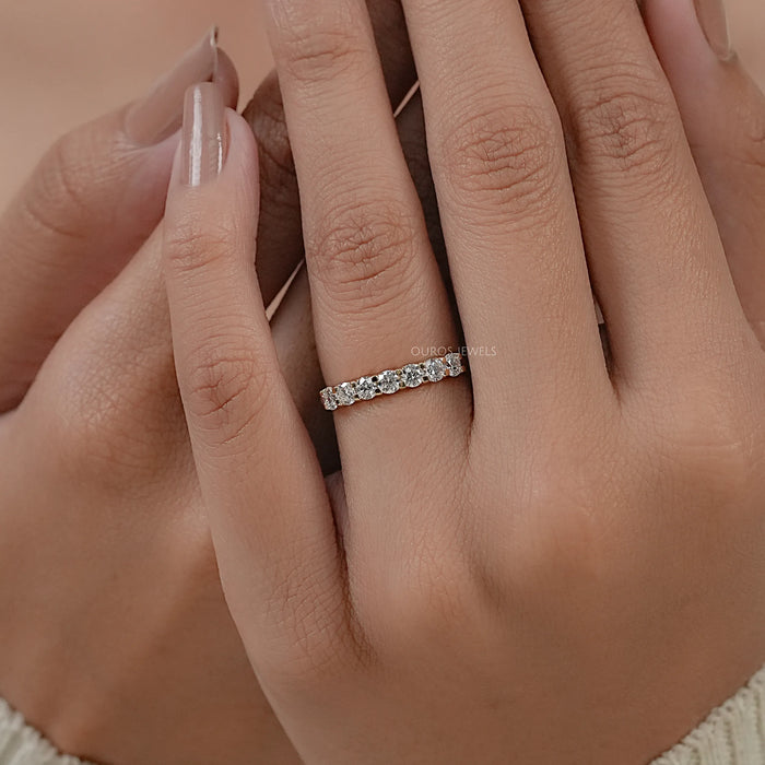 Seven Stone Round Diamond Half Eternity Band