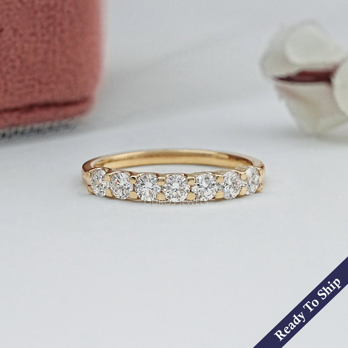Seven Stone Round Diamond Half Eternity Band
