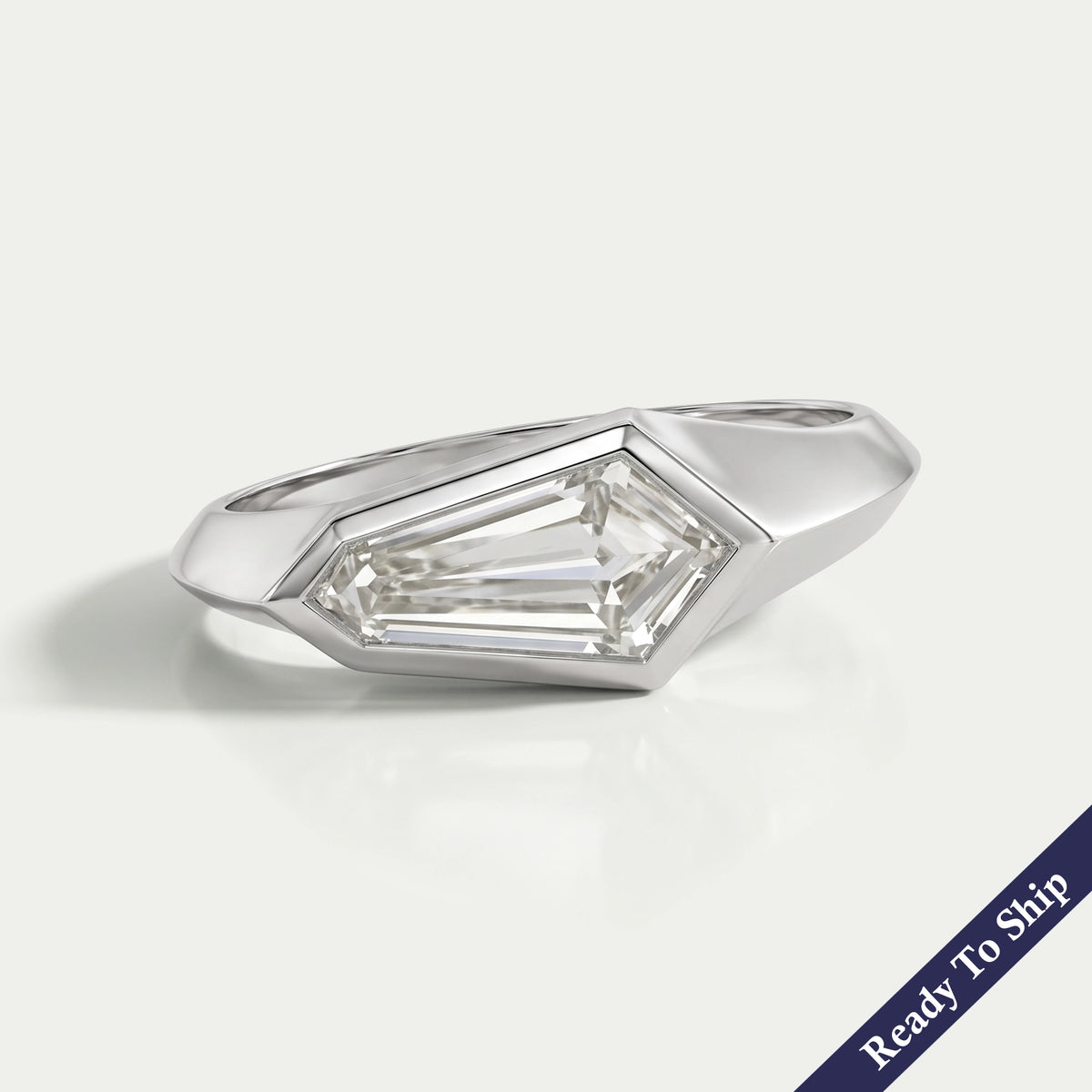 Bague bypass avec diamant taille ancienne et accents