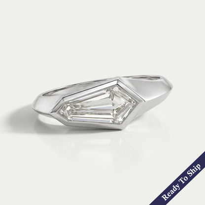 Bague bypass avec diamant taille ancienne et accents