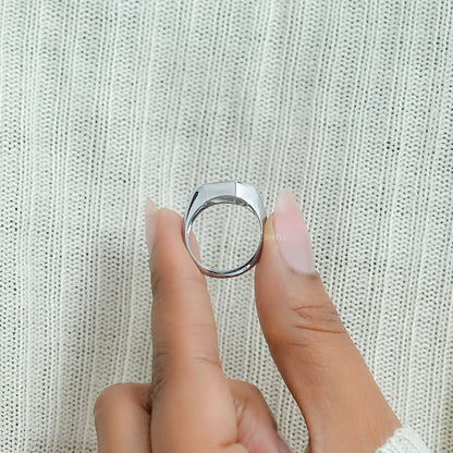 Bague bypass avec diamant taille ancienne et accents