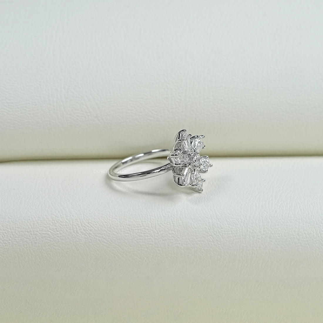 Shield Diamond Floral Anniversary Ring Rings