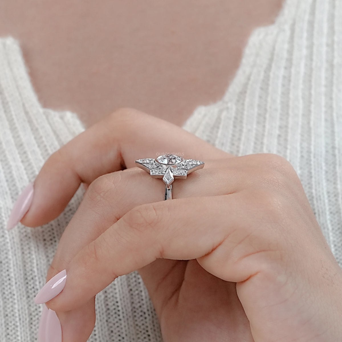 Old European Round Cut Bezel Set Vintage Engagement Ring Rings