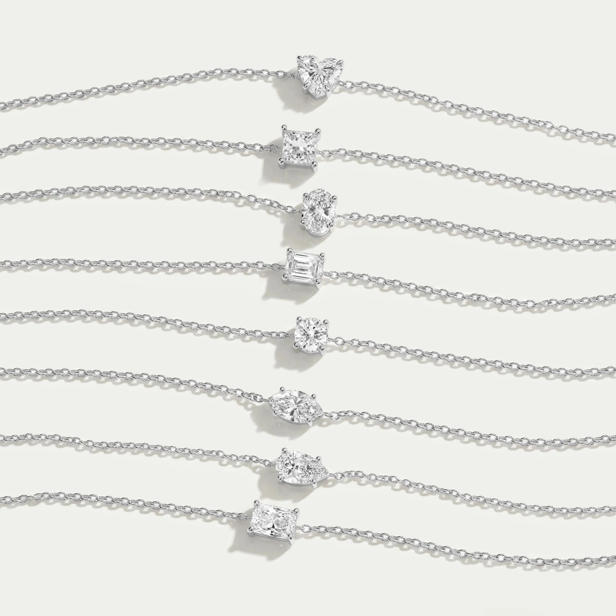 Multi Shape Lab Grown Diamond Solitaire Bracelet