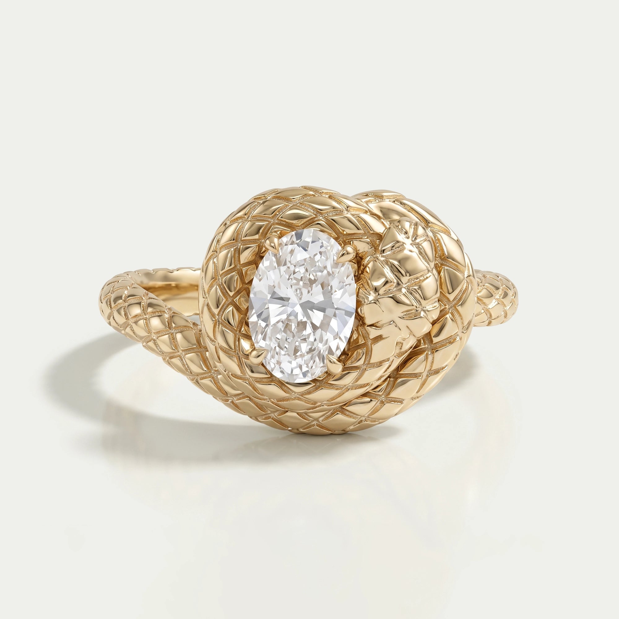 Snake Shaped Lab Diamond Anniversary Ring Rings