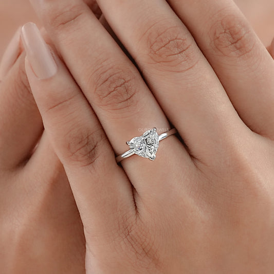 Heart Cut Lab Grown Diamond Solitaire Ring Ring