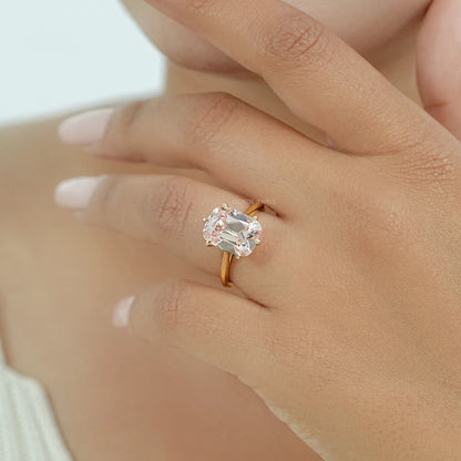Fancy Intense Pink Old Mine Cushion Cut Solitaire Ring Ring