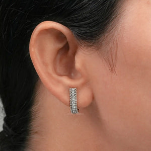 Fancy Round Brown Diamond Bar Earrings