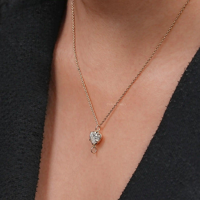 Heart Diamond Pendant Necklace Solitaire