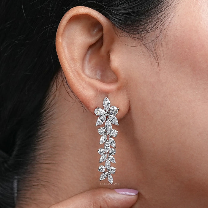 Multi-Shape Lab Grown Diamond  Dangle Earrings