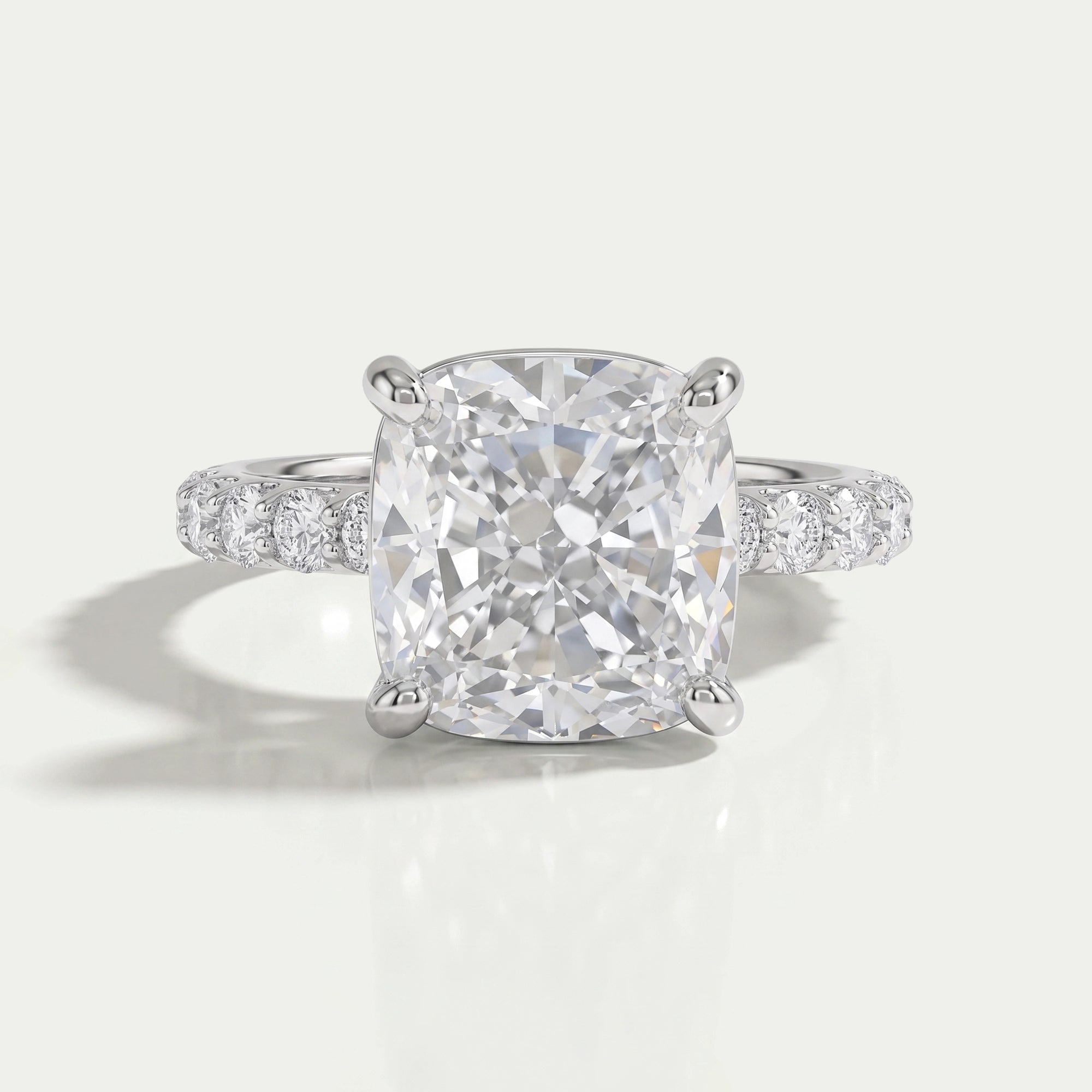 Square Cushion Lab Diamond Eternity Engagement Ring Rings