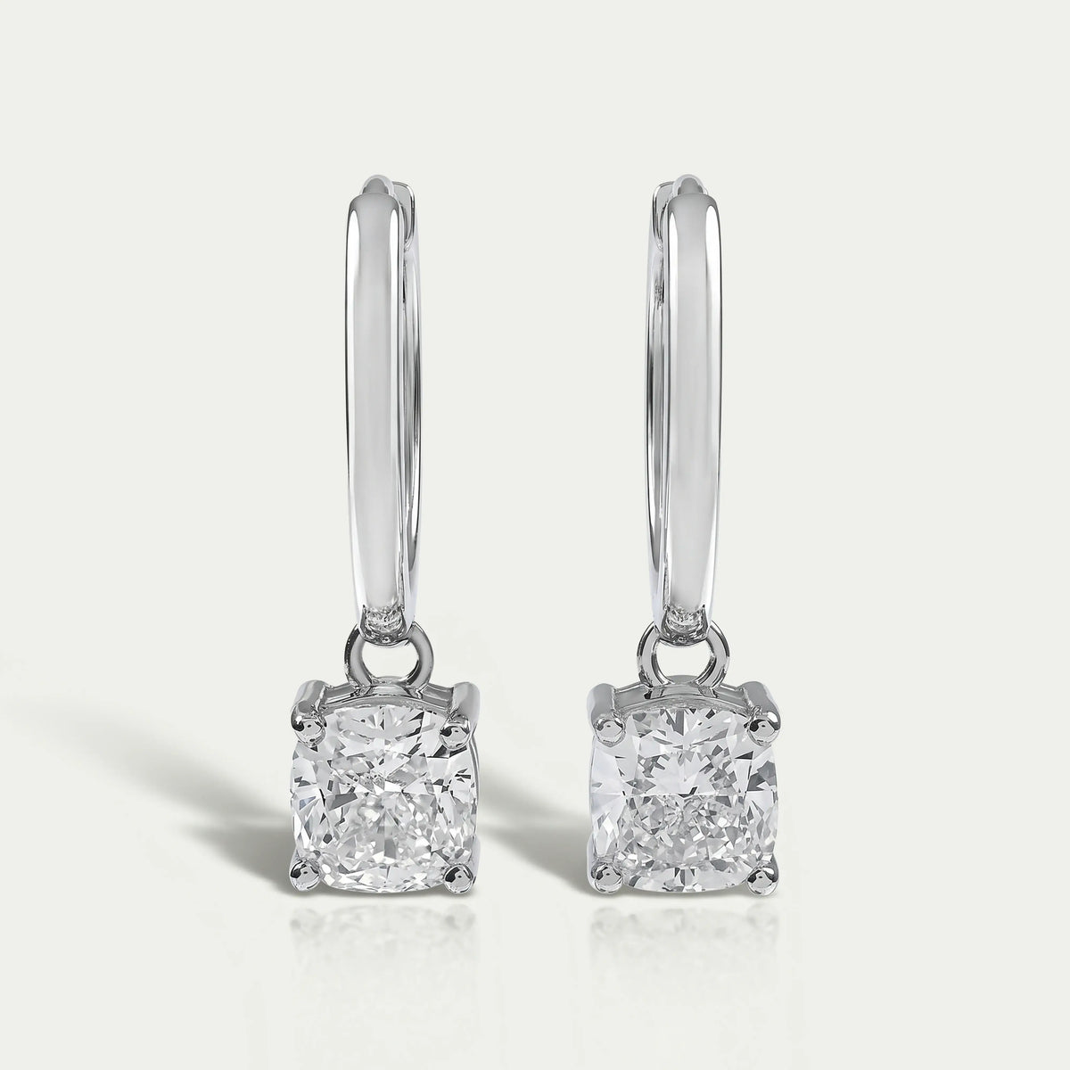 Cushion Lab Diamond Dangle Hoop Earrings Earrings