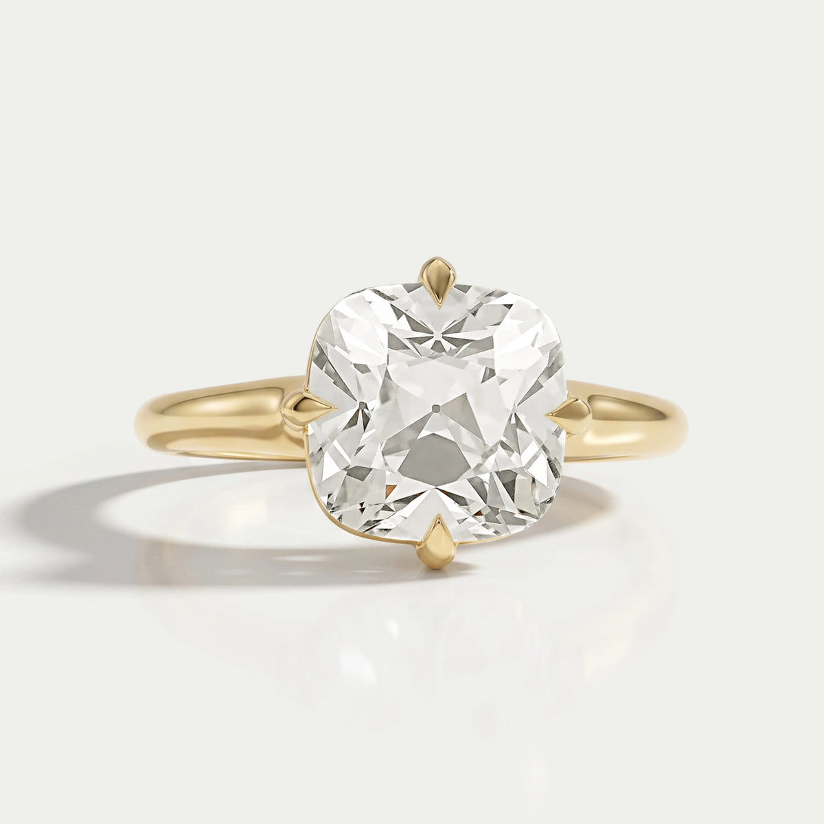 Square Old Mine Cushion Cut Engagement Ring
