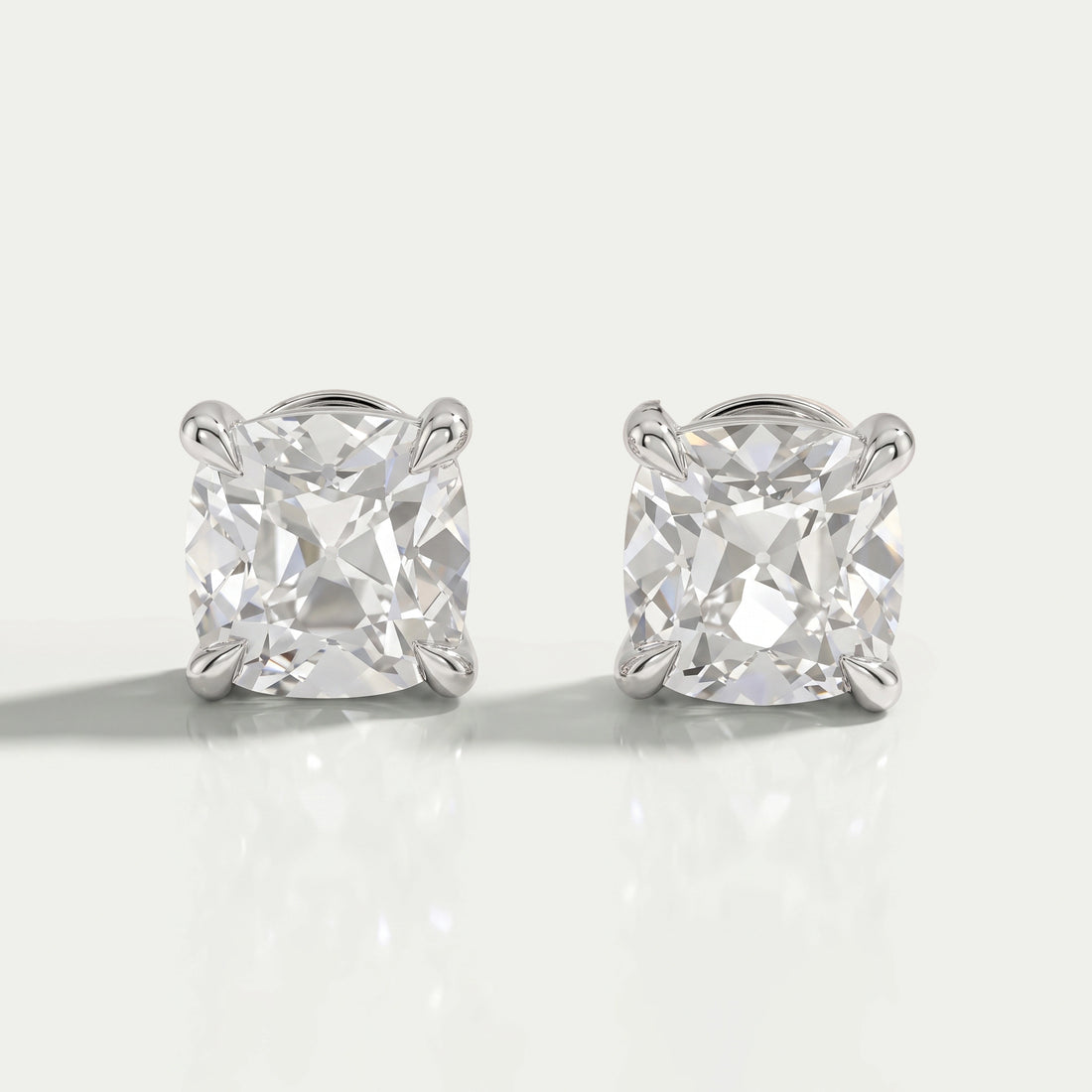 Square Old Mine Cushion Cut Lab Diamond Stud Earring