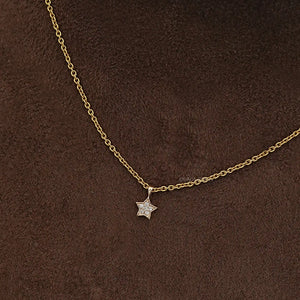 Lab Grown Round Diamond Star Shape Pendant