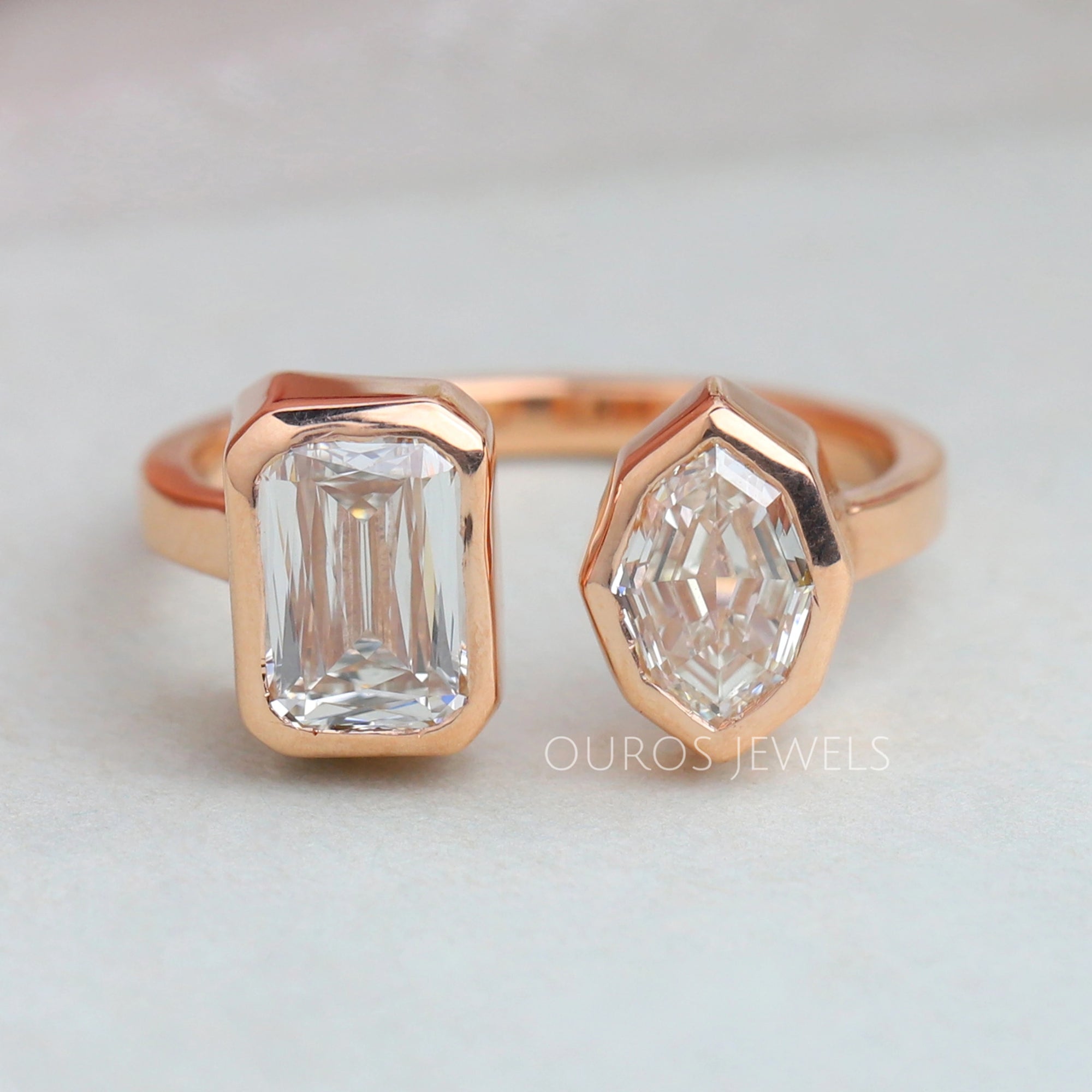 Criss Cut And Moval Diamond Toi Et Moi Engagement Ring