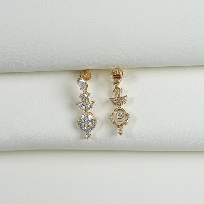 Multi Diamond  Dangle Earring