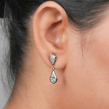Step Cut Pear And Kite Cut Lab Drop & Dangle Earrings Earrings