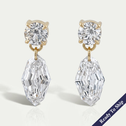 Step Cut Marquise Lab Diamond Drop Earrings Earring