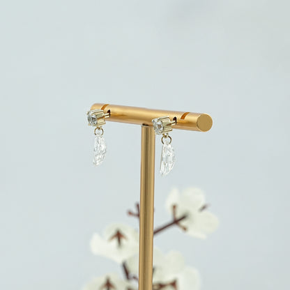 Step Cut Marquise Lab Diamond Drop Earrings Earring