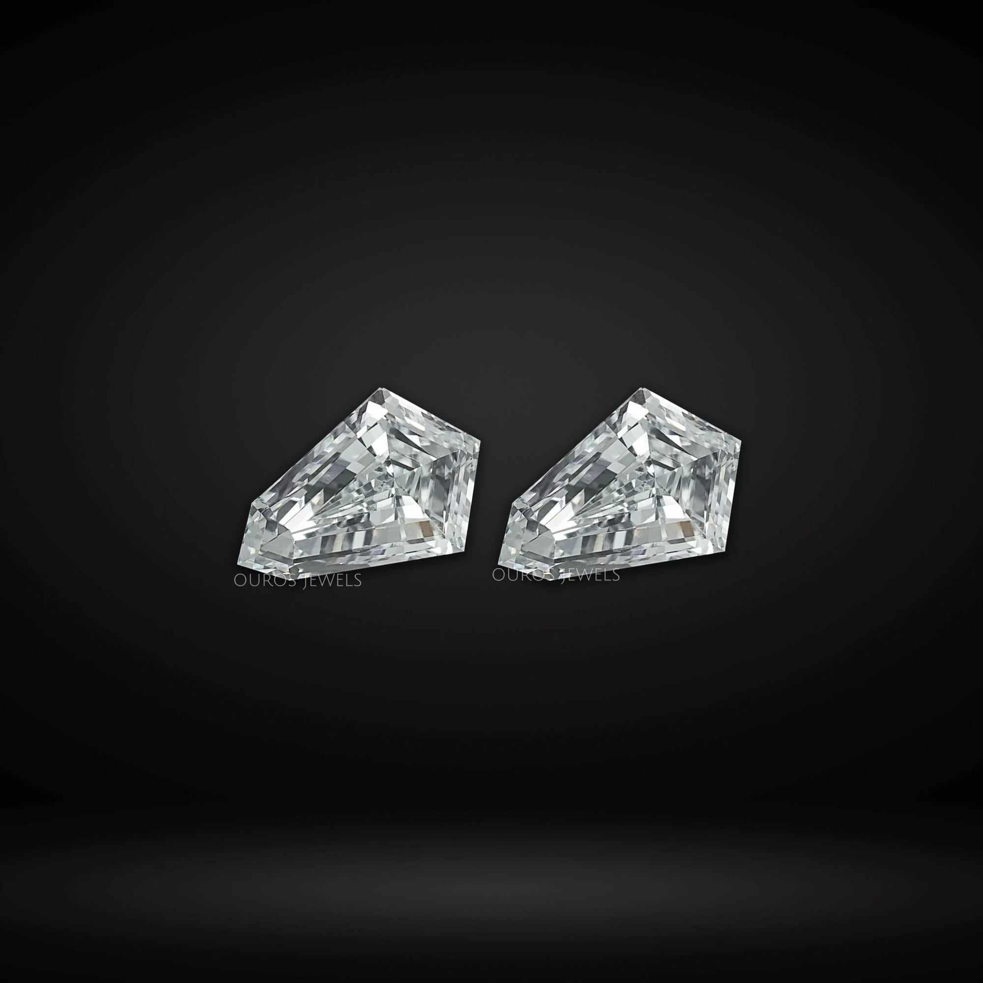 Step Cut Shield Lab Diamond Pair Loose