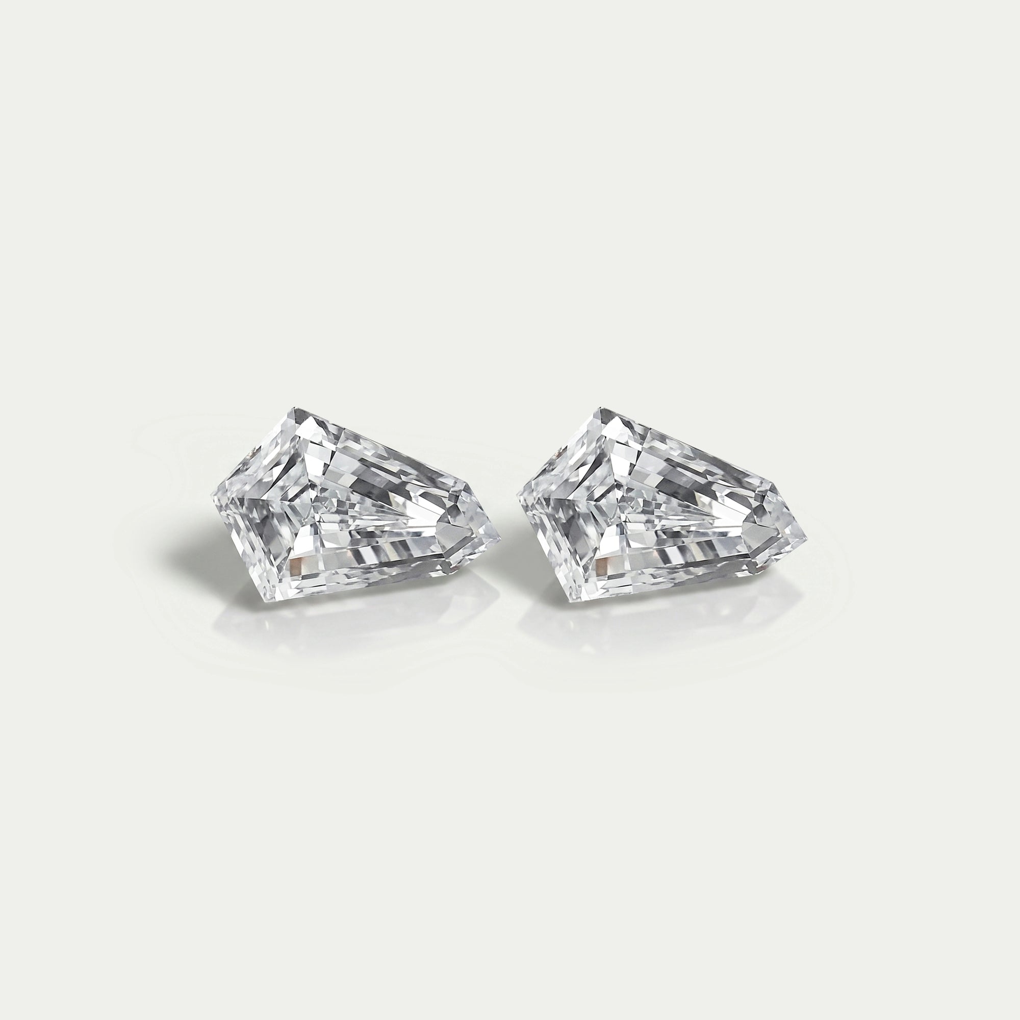 Step Cut Shield Lab Diamond Pair Loose
