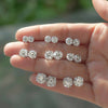Boucles d'oreilles à tige en diamant rond cultivé en laboratoire certifié IGI
