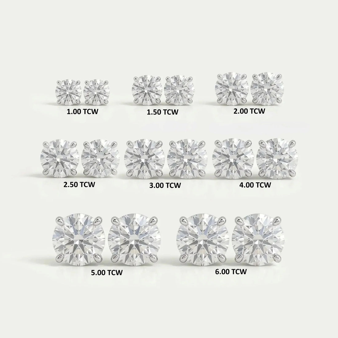 IGI Certified Round Lab Grown Diamond Stud Earrings Earring