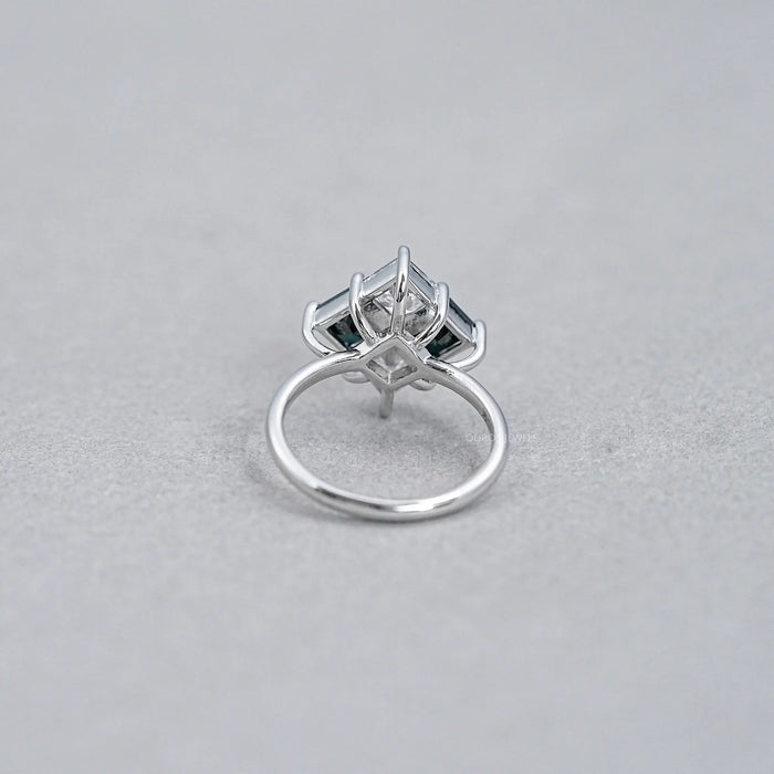 back view of princess-cut black lab diamond solitaire anniversary ring