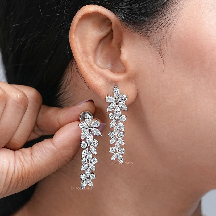 Multi-Shape Lab Grown Diamond  Dangle Earrings