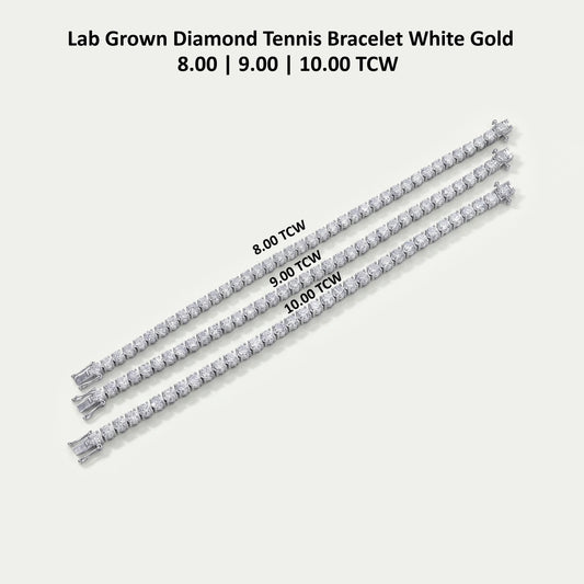 Round Shape Lab Grown Diamond Bracelet with 8.00 | 9.00 | 10.00 TCW Bracelet