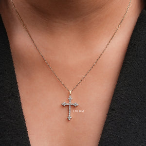 Pendentif croix en diamant rond