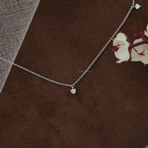 Round Lab Grown  Diamond Station Style Necklace