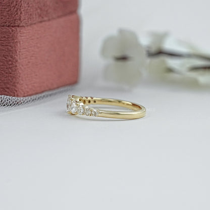 Round Rose Cut Lab Diamond Engagement Ring Ring